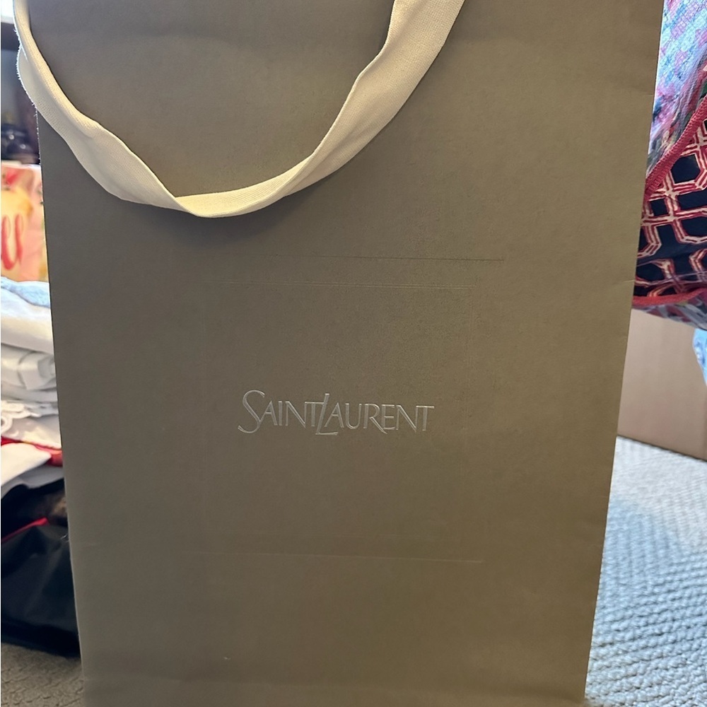 Saint Laurent Khaki Tote Bag